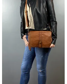 Francescala Sac bandoulière cuir vintage