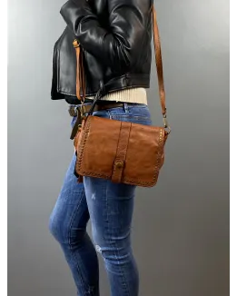 Francescala Sac bandoulière cuir vintage